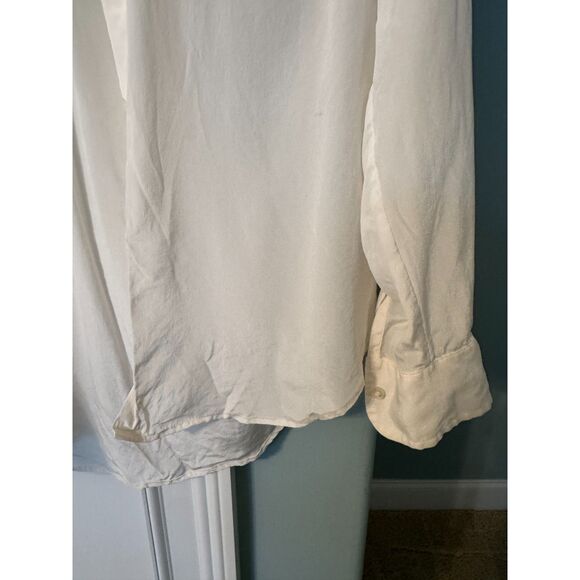 J. Crew 100% Silk Button Down Blouse Size 6 Ivory Cream Minimalist Capsule - Picture 5 of 7